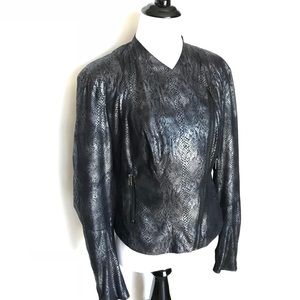 BeBe Black faux snake skin asymmetrical jacket